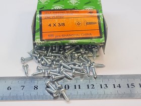 تصویر پیچ خودکار سرگرد 3/8*4 چینی9.5*2.9 - 100تایی PAN HEAD SCREW 4*3/8 - 2.9*9.5