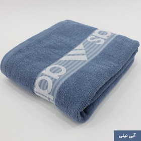 تصویر حوله حمام و استخر چند رنگ جنس اعلا آدیداس (Adidas) سایز 85 در 145 سانتی متر Multi-colored bath and pool towels, high quality Adidas geometric material, size 85 x 145 cm