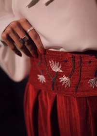 تصویر کمربند مخمل گلدوزی شده با دست 