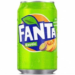 تصویر نوشابه فانتا اصل اروپا با طعم میوه های استوایی 330 میل Fanta 