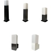 تصویر چراغ های حیاطی مدل روبیکا - مشکی سفید / دیواری ارتفاع30 