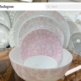 تصویر سرویس غذاخوری ۲۶ پارچه ارکوپال طرح گلریز مناسب ۶ نفر 