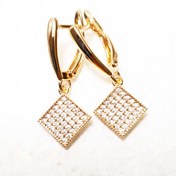 تصویر گوشواره زنانه آویز طرح لوزی نگین دار ژوپینگ مدل XUPING2259 