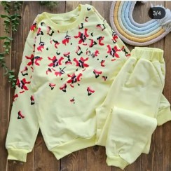 تصویر ست بلوز شلوار دخترانه طرح پلنگی فانتری کد 2808 