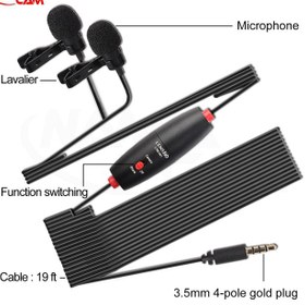 تصویر میکروفون یقه ای باسیم لنزگو dm1 Lensgo DM1 Omnidirectional Lavalier Microphone