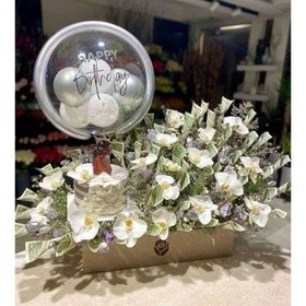 تصویر ست گل با کیک و بادکنک 8148 