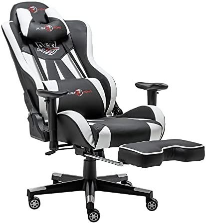 SONGMICS Racing Gaming Chair, Adjustable Ergonomic Office Chair with  Footrest, Tilt Mechanism, Lumbar Support, 330 lb Load, Black and Red  UOBG073B01