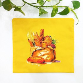 تصویر کیسه نگهداری نان پارچه ای سه لایه زیپ دار( مخصوص یخچال و فریزر)- سایز بزرگ 