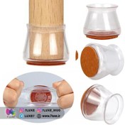 تصویر پایه مبل سیلیکونی شفاف بسته 8 عددی 