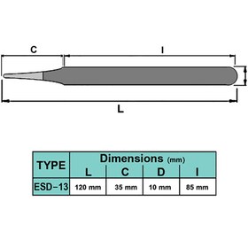 تصویر پنس ESD-13 پنس تکی آنتی استاتیک نوک تخت مدل ESD-13