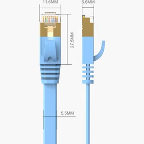 تصویر پچ کورد تخت CAT7 SSTP اوریکو مدل PUG-C7B-150 طول 15 متر 