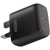 تصویر آداپتور تک پورت تایپ سی 20 وات گرین Green Lion Compact Wall Charger Type-C Port Charger مدل GN20UKWCBK 