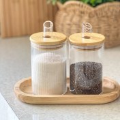 تصویر شکرپاش ادویه پاش پیرکس در بامبو وارداتی 