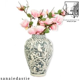 تصویر گلدان رومیزی طوسی 