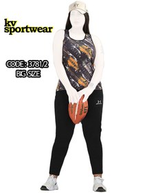 تصویر ست تاپ شلوار سایز بزرگ ورزشی زنانه Under armour کد 005 Under armour womens big size sports top pants set code 005