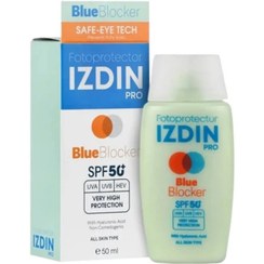 تصویر ضد آفتاب فیوژن واتر blue blocker ایزدین پرو spf50 