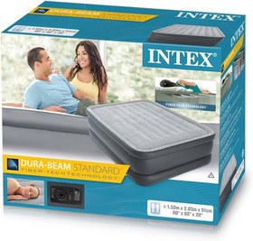 تصویر تخت خواب بادی دو نفره با ارتفاع بلند اینتکس intex 64140