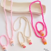 تصویر ست گردنبند و دستبند کرومی، لبوبو و کیتی 