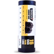 تصویر کیسه زباله رولی پرفراژدار مشکی بزرگ 16برگی دارکوب ( 85*70) Darkoob Large Black Perforated Roll Garbage Bag 16 Sheets (85*70)