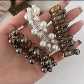 تصویر کش مو فنری مرواریدی 