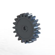 تصویر چرخدنده فلزی مدول 5 تک خار ضخامت 20 میل با قطر شفت و تعداد دندانه‌های مختلف 