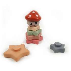 تصویر برج هوش نوزادی سیلیکونی صدادار طرح آدمک 