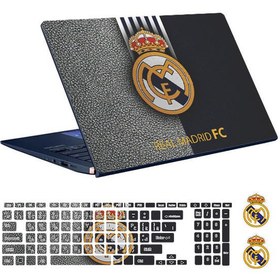 تصویر اسکین لپ تاپ طرح RealMadrid کد ۰۲ به همراه استیکر کیبورد استیکر لپ تاپ طرح RealMadrid کد ۰۲ توییجین