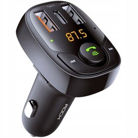 تصویر شارژر فندکی فست شارژ با قابلیت پخش موسیقی و مکالمه راک مدل B301 Bluetooth FM Transmitter 