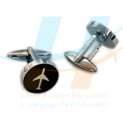 تصویر دکمه سر آستین طرح هواپیما Airplane Cufflinks SB009 