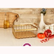 تصویر سبد میوه مربع بی.وی.کی کاریزما طلایی کد VK411225 BVK Charisma Gold Square Fruit Basket Code VK411225