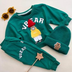 تصویر ست سه تکه بلوز شلوار کلاه بچگانه 