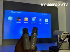 تصویر ویدیو پروژکتور هوشمند کارائوکه مدل HY300 Pro KTV 