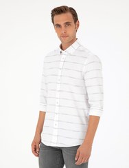 تصویر پیراهن آستین بلند باریک بژ Pierre Cardin Bej Slim Fit Uzun Kollu Gömlek Pierre Cardin