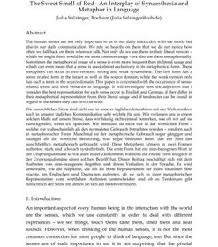 تصویر دانلود کتاب The Sweet Smell of Red - An Interplay of Synaesthesia and Metaphor in Language کتاب انگلیسی بوی شیرین قرمز - تداخلی از حس حسی و استعاره در زبان