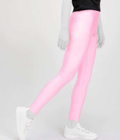 تصویر لگینگ زنانه ورزشی کمر پهن مدل 24035 صورتی روشن براق آگی 