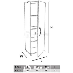 تصویر کمد زونکن چوبی مدل L124 