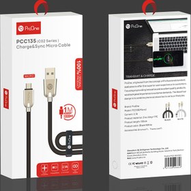 تصویر کابل تبدیل USB به MicroUSB پرووان مدل PCC135M-C02 طول 1 متر ProOne PCC135M-C02 USB To MicroUSB 1M