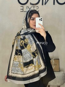 تصویر شال نخی مشکی کد2446 