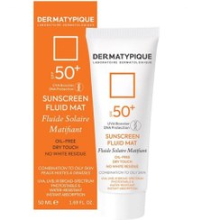 تصویر ضد آفتاب درماتیپیک فلوئید مت پوست مختلط تا چرب بی رنگ  50 میل Dermatypique sunscreen Fluid Mat SPF50 Oil Free 50ml