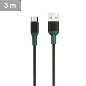 تصویر کابل شارژ USB-A به Type-C گرین لاین طول 3 متر و 3 آمپر (GNCPATYC3MBK) Green Lion TPE USB-A to Type-C Cable 3m (GNCPATYC3MBK)