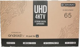 تصویر تلویزیون 65 اینچ دیواکی ژاپن مدل 65CS7601V Divaki 65 Inch LED UHD 4K Smart TV Powered by Android, Netflix, YouTube, Prime Video, HDMI, USB 65CU7601V