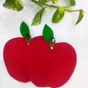 تصویر دستگیره آشپزخانه فانتزی طرح سیب (یک جفت)- رنگ زرد 