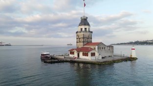 تصویر دانلود فوتیج برج دوشیزه اوسکودار استانبول The Maiden's Tower Uskudar Istanbul 