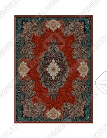 تصویر قالی سلیمان کلکسیون ساینا طرح شهروز قرمز تیره Solomon carpet Sayna Collection