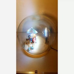 تصویر چراغ خواب شب برفی چتر دار با نور افکن پرنور 