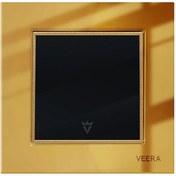 تصویر کلید و پریز ویرا مدل امگا بدون ارت مشکی طلا 