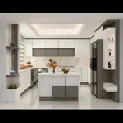 تصویر کابینت جدید سفید طوسی 