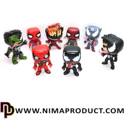 تصویر اکشن فیگور ۸ عددی مارول ونوم و اسپایدرمن برای کودک 