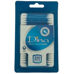 تصویر گوش پاک کن دینا مدل Blue بسته 200 عددی ا Dina Blue Cotton Swabs 200Pcs Dina Blue Cotton Swabs 200Pcs
