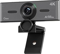 تصویر Gsou 4K Webcam with Noise Canceling Mic, AI Tracking Webcam 4K, 4k web cam wide angle 120 , Sony 4K Sensor, with Privacy Cover, and Dual Mics, 4k Webcam for PC/Streaming/Laptop/Conference/Zoom Meeting 